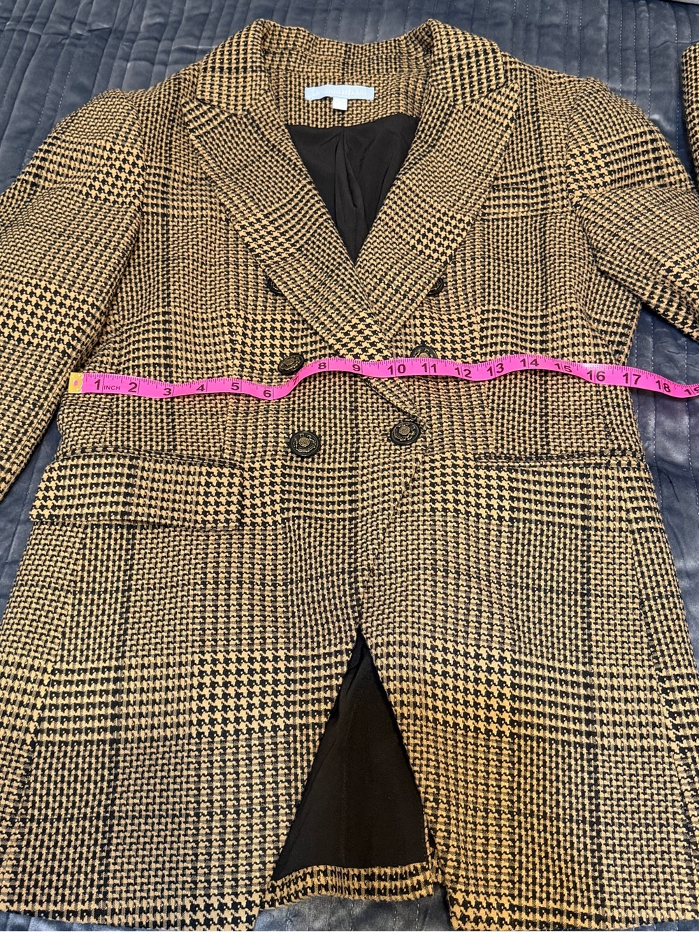 ANTONIO MELANI Houndstooth Double-Breasted Blazer - Brown/Black - Picture 5 of 7